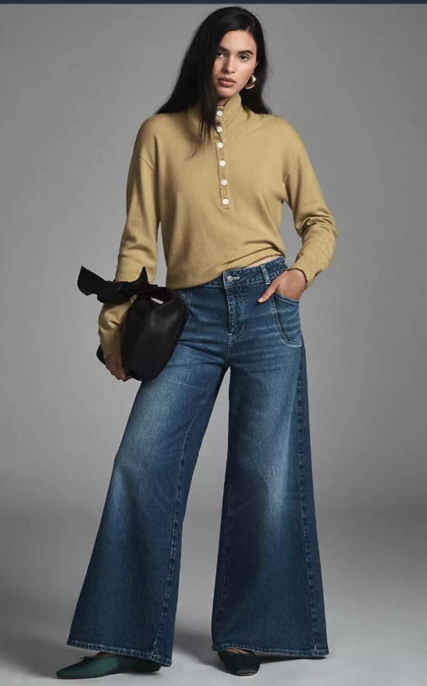 EUC Anthropologie Pilcro High-Rise Wide-Leg Trouser Jeans - 25 waist